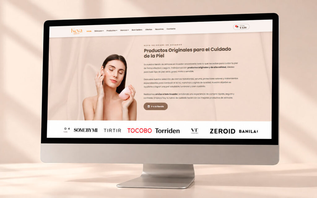 diseno de tienda en linea kevaskincare